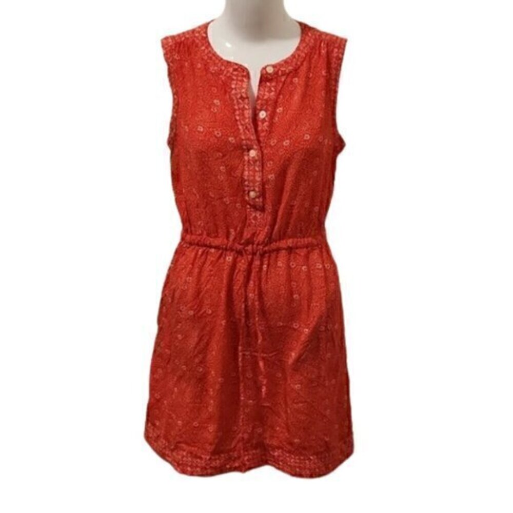[Gap] Orange Half Button Elastic Waist Dress - Size S